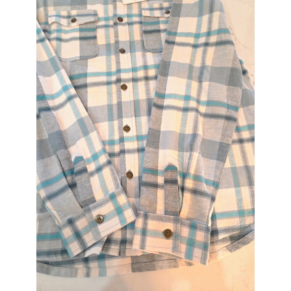 Spell Maverick Flannel XL Sage Plaid Organic Cotton Hemp Button Up Shirt NWT - Picture 7 of 14